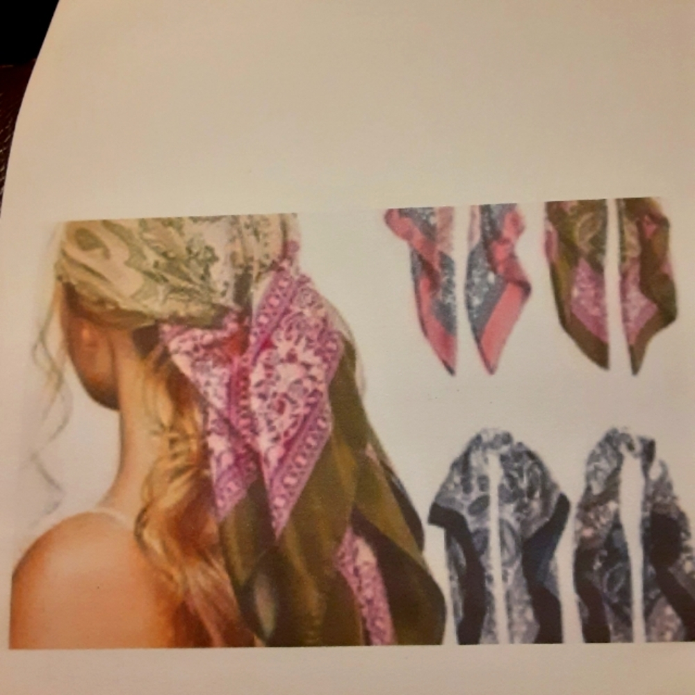 Large head scarf 35 x 35 inches. Black,gray and white. NEW